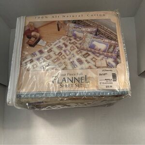 JCPenney Bear Print Flannel Sheet Set - Blue and White Bear sheets
